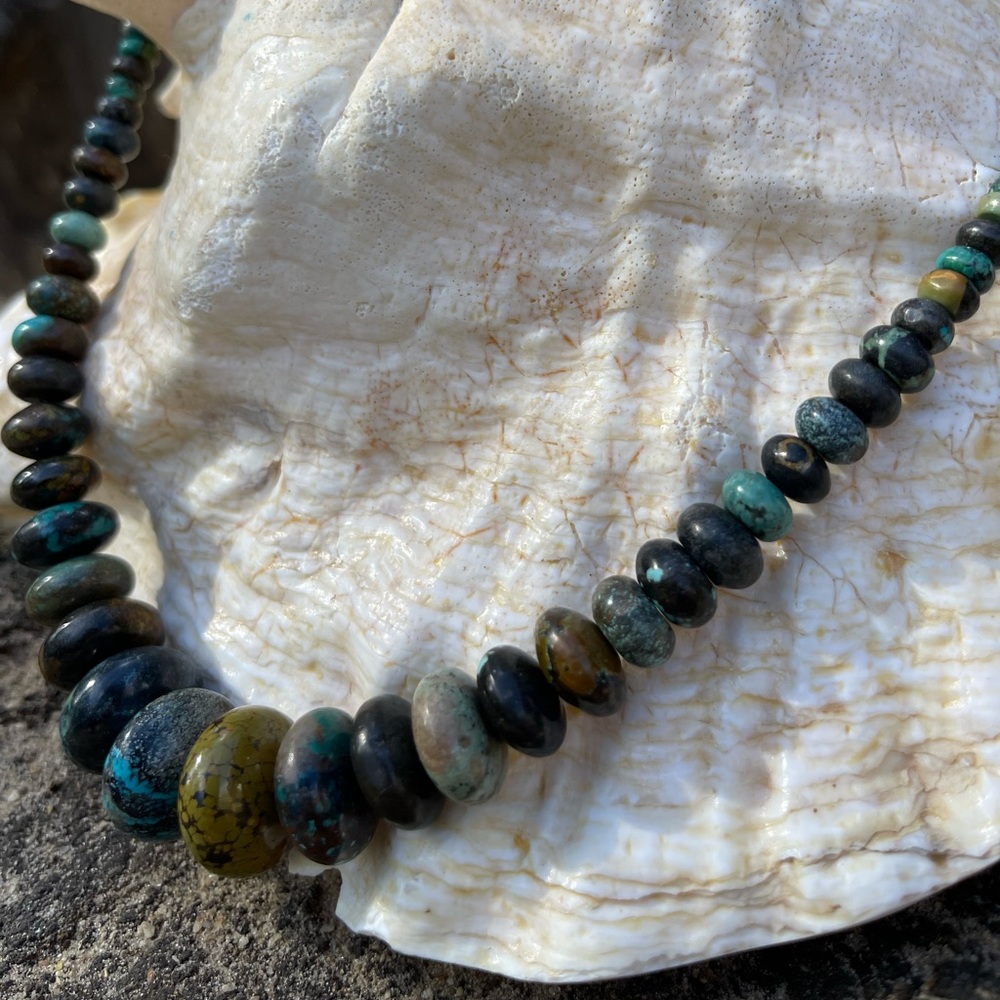 JAY KING Sterling Silver Golden Dragon Mountain Turquoise Bead Necklace - Picture 3 of 4